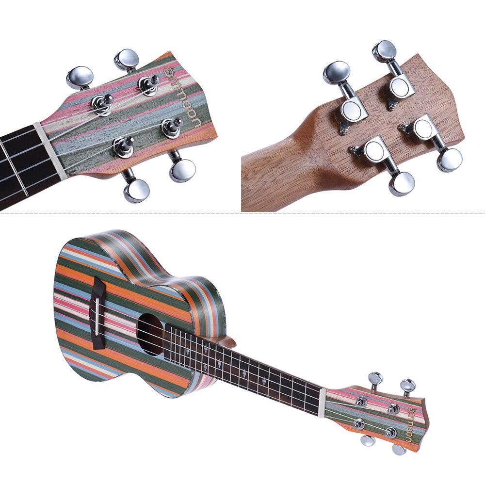 Ukelele Soprano acústico ammoon de 24 ", 18 trastes de madera, cuello Okoume, diapasón de palisandro,