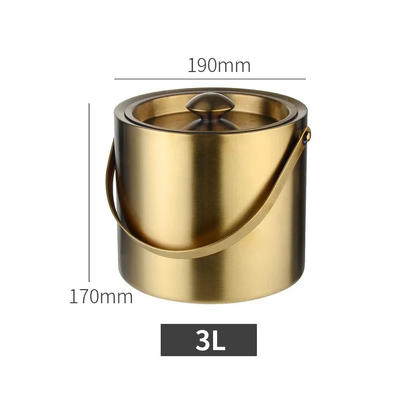 Stainless Steel Ice Grain Ice Bucket Double Walled Cooler Bucket Portable Beer Bucket with Comfortable Carry Handle Beer Cooler: Pink