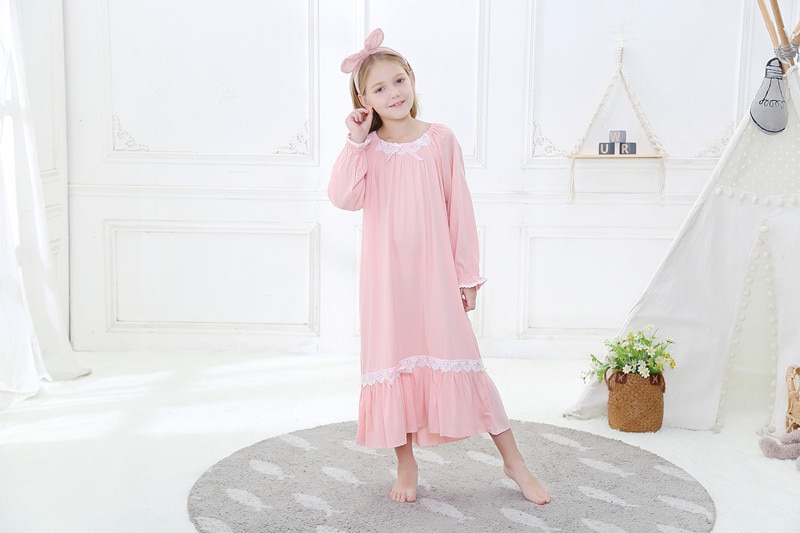 100% Zacht Katoen Borduren Pyjama Voor Meisjes Korte Mouw Night Jurk Paleis Prinses Nachtjapon Kinderen Zomer Nachtkleding