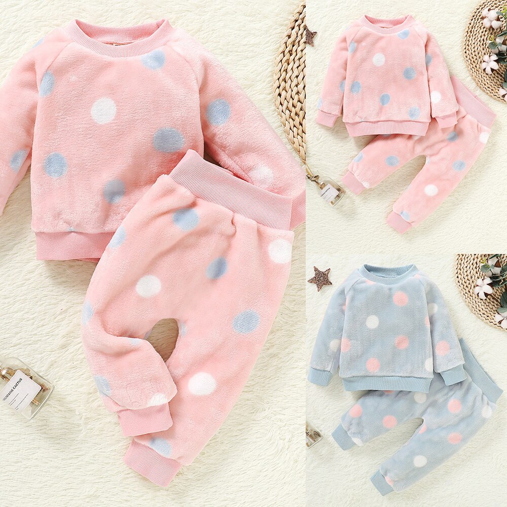 Autumn Winter Flannel Pajamas For Children Girls Pajamas Set Sleepwear Baby Girl Lovely Clothes Children Pyjama Clothing Set D30