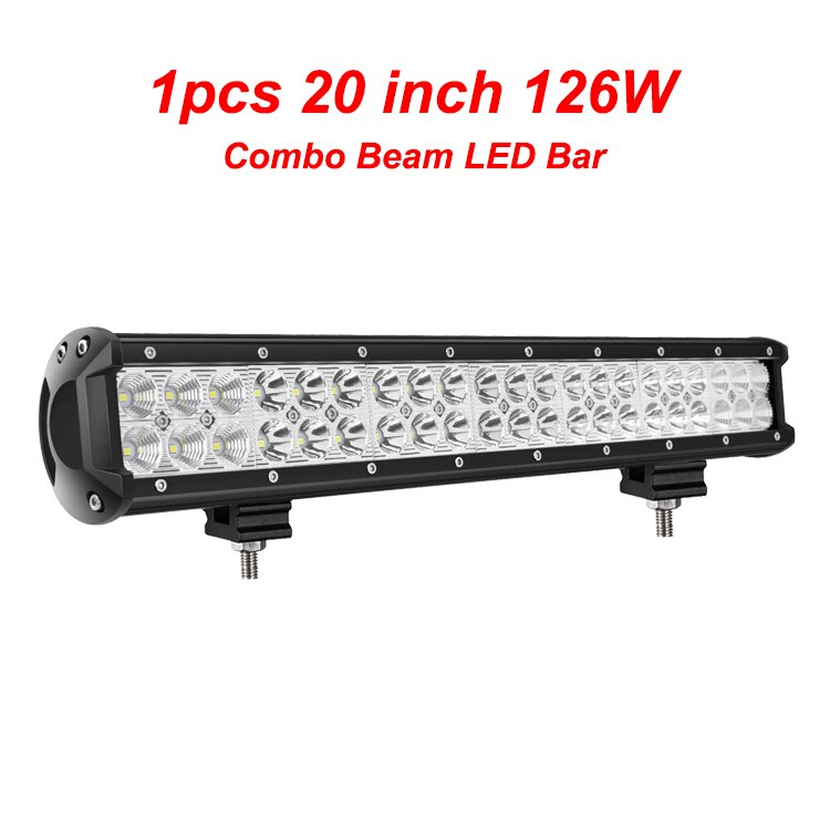 NLpearl 4-20inch Spot Flood LED Light Bar 12V 24V Offroad LED Bar for Car Boat 4x4 Truck 18W 36W 72W 126W Combo LED Work Light: 1pcs 20inch led bar