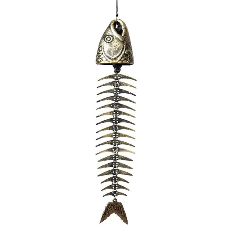 Carillon éolien en arête de poisson, Sculpture de poisson Antique, carillon éolien suspendu pour l&#39;intérieur, l&#39;extérieur, jardin, Patio, balcon: Default Title