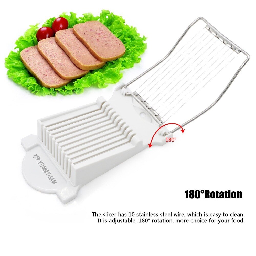 1Pcs X Luncheon Meat Slicer Cheese Boiled Egg Ham Cutter Fruit Slicer BPA Free 180 degree Rotatio