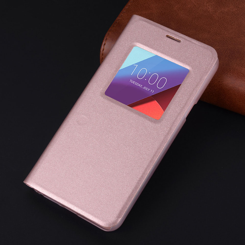 360 Flip Cover Smart Leather Magnetic Phone Case For LG Q6 Alpha Q6a Q 6 6a Plus Q6plus LGQ6 X220 X600L M700 M700A M700AN M700N: For LG Q6 / Rose gold
