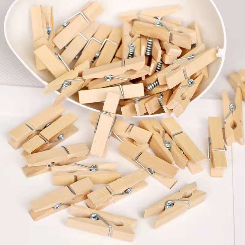 5-50 stk/parti 25/35/45/72mm mini træclips dty craft supplies træclips til fotopapirklip postkort klips bryllupsindretning