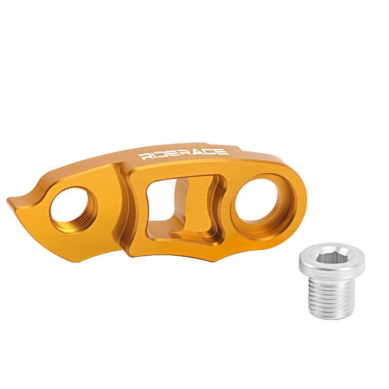RIDERACE-extensión de suspensión de cambio trasero de bicicleta, aleación de aluminio, marco de bicicleta de montaña y carretera, adaptador convertidor extensor de gancho trasero: YELLOW