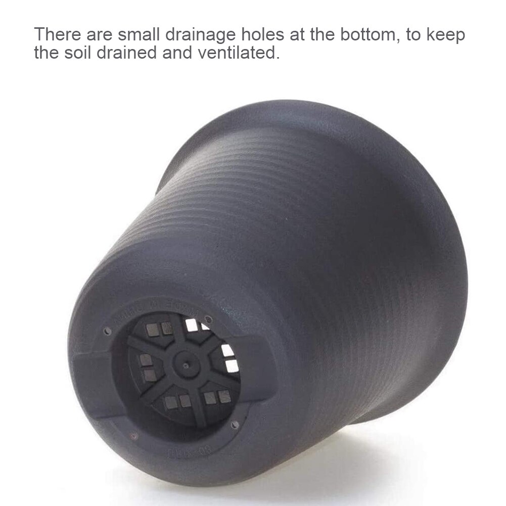 Plastic Flower Pots Thicken Resin Indoor Plant Pots with Drainage Holes Garden Barrel Planter Dark Brown 6PCS For Home Garden