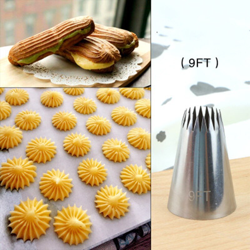 # 9FT Rvs Extra Grote Icing Piping Nozzle Tips 9FT Cake Fondant Nozzle Cake Decorating Gereedschap Насадка На член