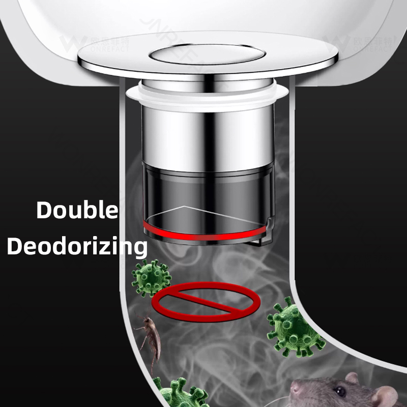 Stainless Steels Basins Plug Anti Odor Basin Drain Stopper Deodorant Core Removable Sewer Floor Drain Strainer