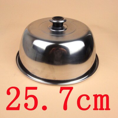 19-40cm kastrull i rostfritt stål tjockna fördjupa stek lock ånggryta högt lock woklock köksredskap tillbehör oljetätning: 25.7cm