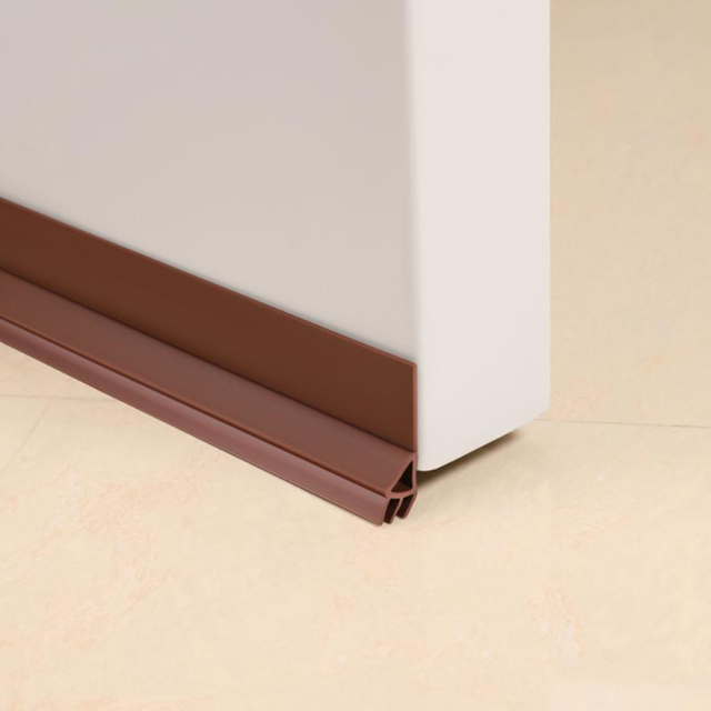 93Cm Pcv Zelfklevende Tochtstrips Onder Deur Raam Afdichting Strip Noise Tochtstrip Draft Stopper Sweep Strip Deur seal: Brown