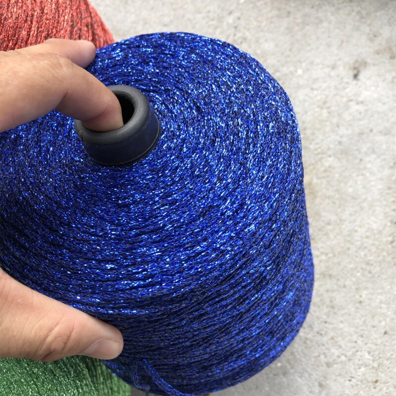 Hilo metálico de seda dorado y plateado brillante, madeja de de 250g para tejer, hilo de coser X5208