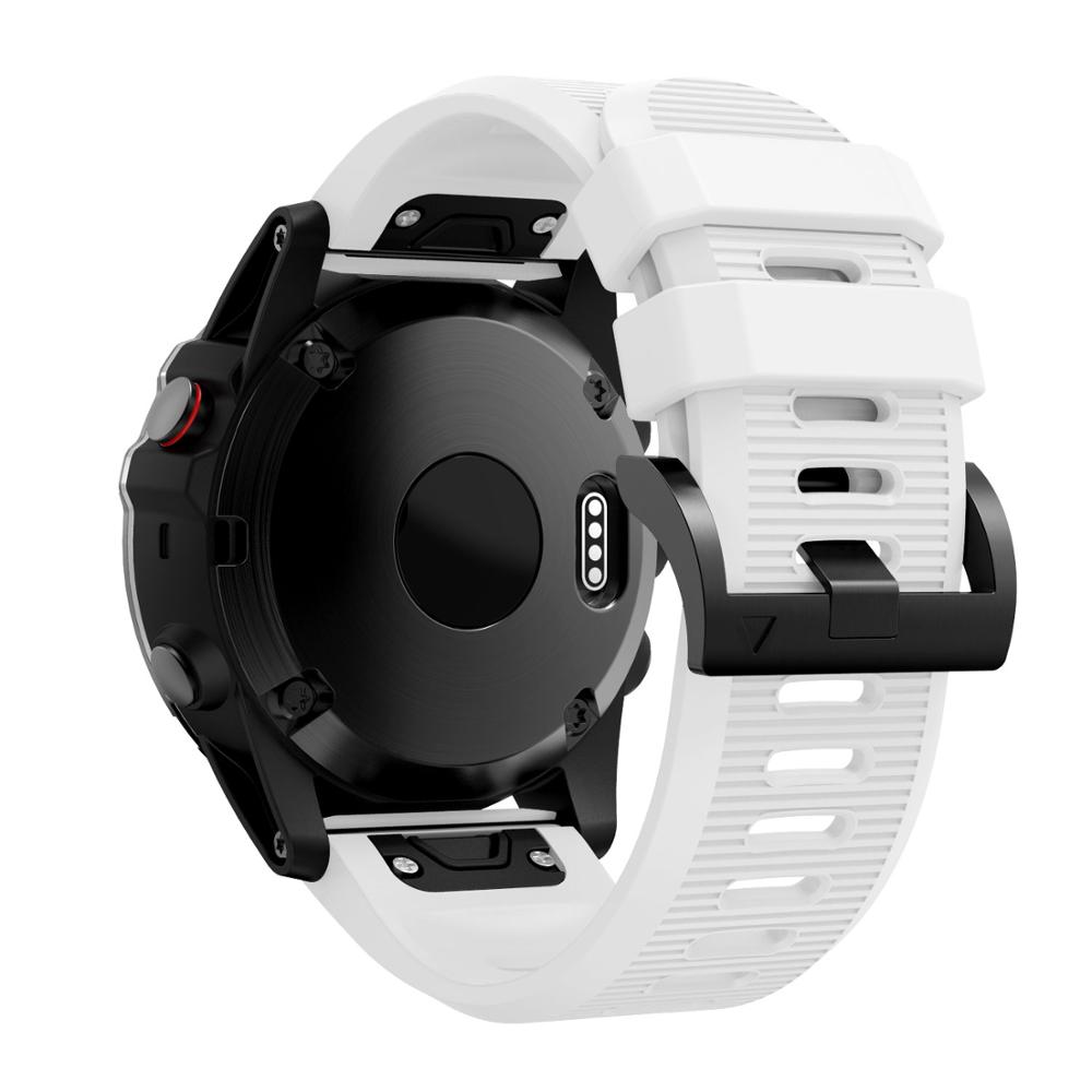 Voor Garmin Fenix 6X Mode Horloge Band Siliconen Band Voor Garmin Fenix 5X Quick Release Strap Voor Garmin Fenix 5X Plus Bands: WHITE