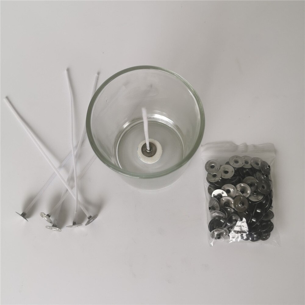 100pcs/lot 12.5mm Metal Candle Wick Self Centering Sustainers Tabs Base Diy Candle Making Candle Wick Base