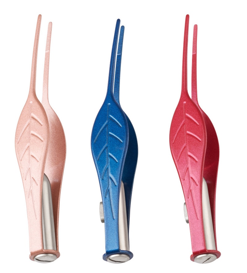 Linterna LED de limpieza para la oreja, la nariz y el ombligo, fórceps de seguridad para cuidado del bebé, pinza limpiadora de plástico, herramienta de seguridad para la cera de la oreja, 1 unidad