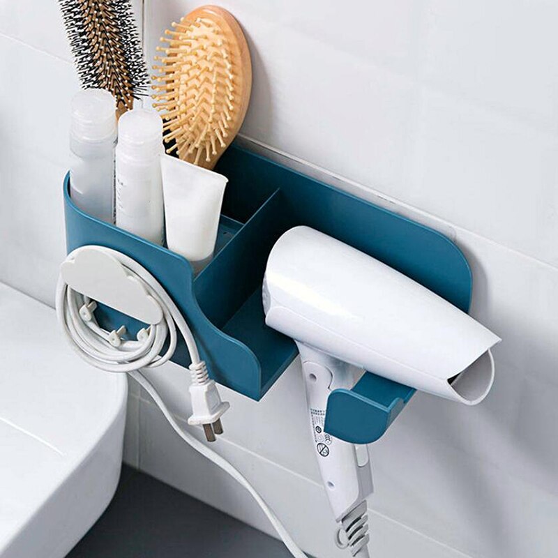 Aan de muur gemonteerde badkamerplank douche organizer multifunctionele föhn diversen badkamer accessoires rek