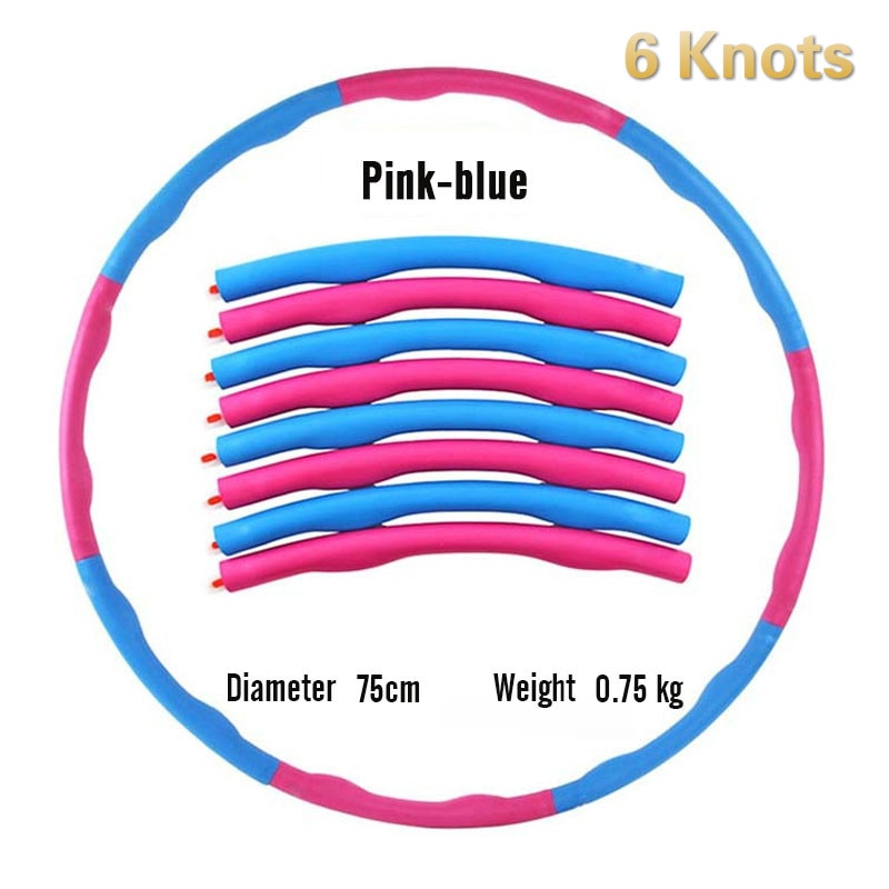 6/7/8 Knots Sport Equipment Fitness Hoop Detachable Foam Ring Adult Gymnastic Circle Thin Waist Exercise Hoop: violet