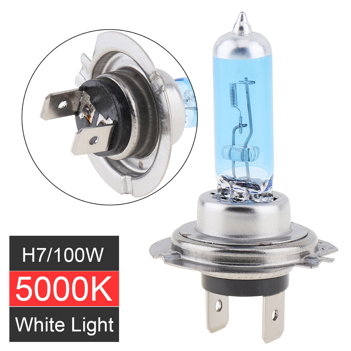 Universele 12V H7 55W 5000K Wit Helder Licht Super Heldere Auto Halogeenlamp Auto Koplamp Fog lamp Geschikt Voor Auto 'S: 100W 5000K White