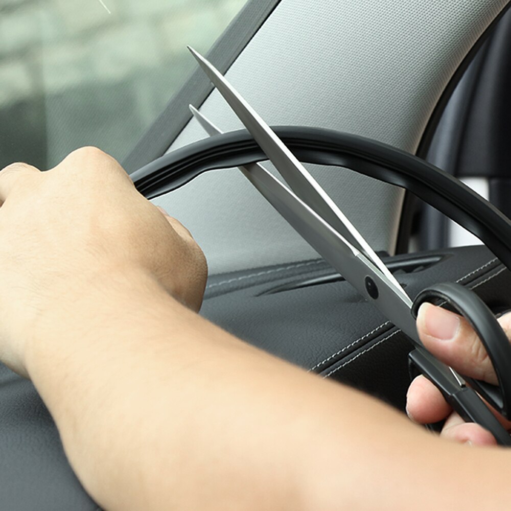 Tira de sellado acústico de goma para coche, 1,6 M, tipo U, tablero de instrumentos, aislamiento de bordes de parabrisas automático, tiras de sellado de huecos, accesorios de Interior de coche