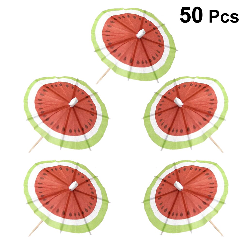 50pcs Funny Decor Creatieve Paraplu Picks Watermeloen Picks Cocktail Picks Fruit Decor voor Hotel Winkel