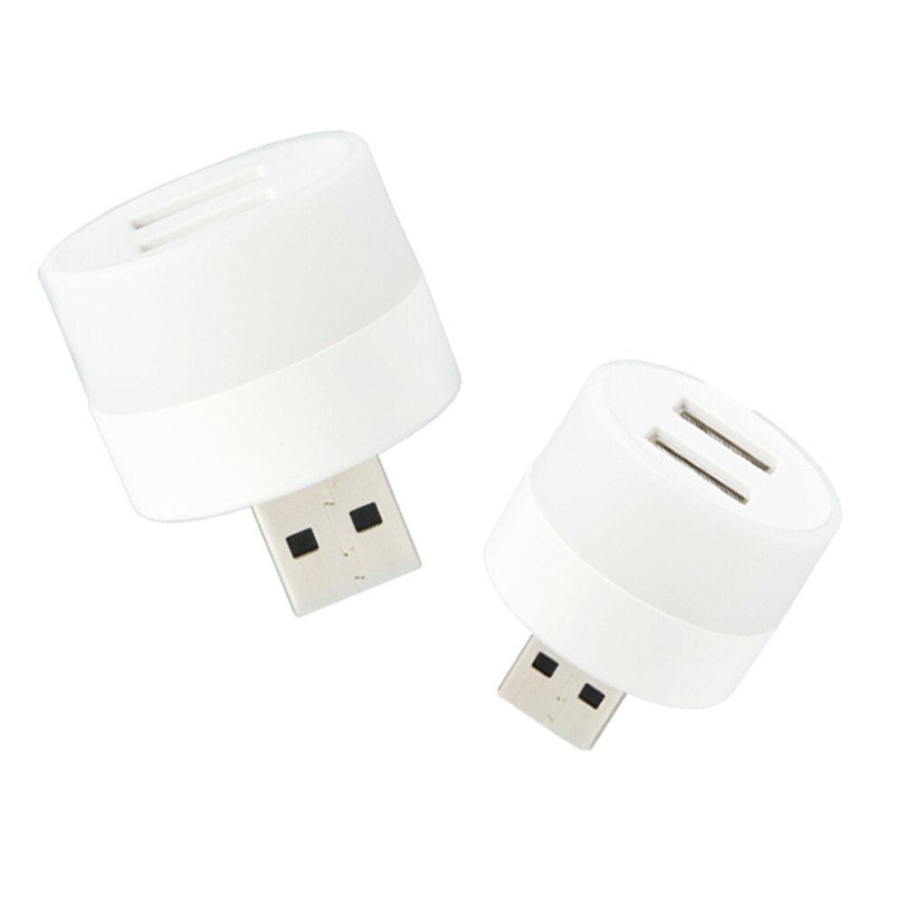 Lumière LED USB 1-to-2 séparateur USB Protection des yeux lumière de lecture 5V 1A Plug-and-Play chambre à coucher extérieur lumière de nuit ronde d'urgence