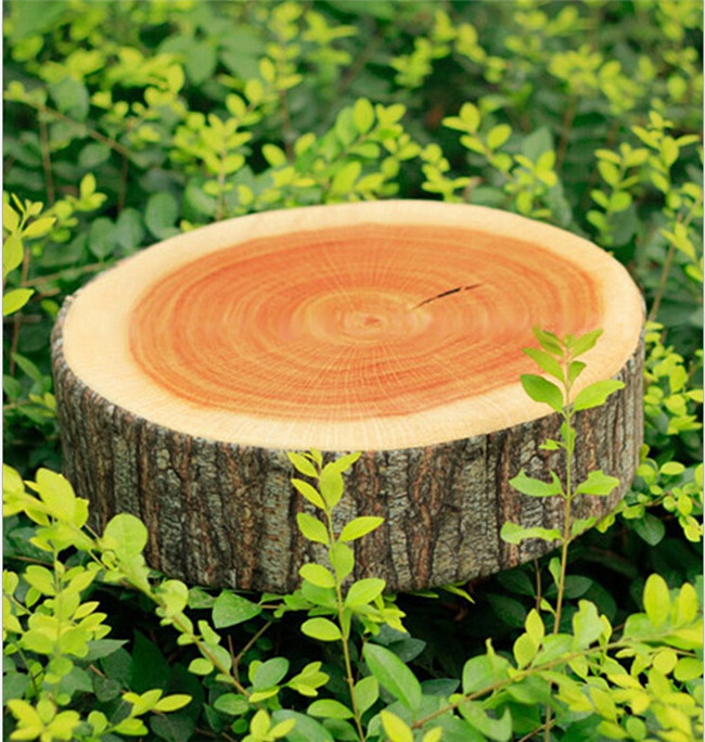 Stump Vormige Decoratieve Kussens Leuke Ronde Woods Graan Zachte Pluche Stoel Zitkussen Kussen Thuis Auto Decor EJ673462