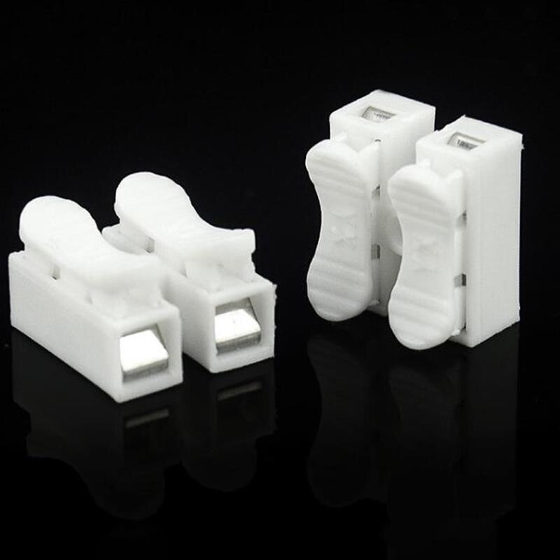 Vehemo 30Pcs 2P Spring Connector LED Strip Light No Welding No Screws Quick Connector Cable Clamp Terminal