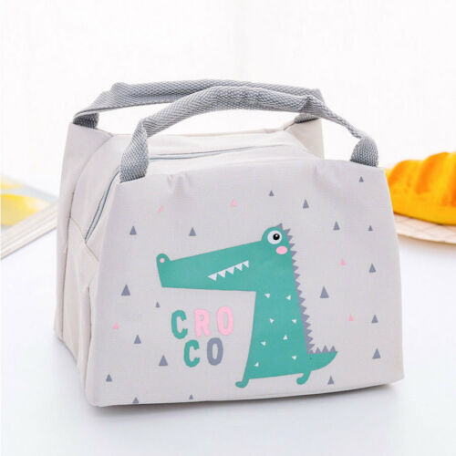 Leuke Dier Draagbare Geïsoleerde Koelere Picknick Lunch Tas Thermische Voedsel Tote School Kids Office Dames Vrouwen Warmte Behoud Zakken: Croco