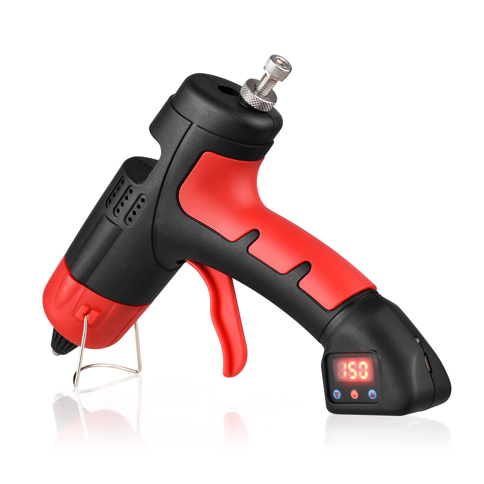 Melt Glue Machine Electronic Digital Display Cordless Li-ion Battery Glue Gun Adjustable DIY and Furniture Repair