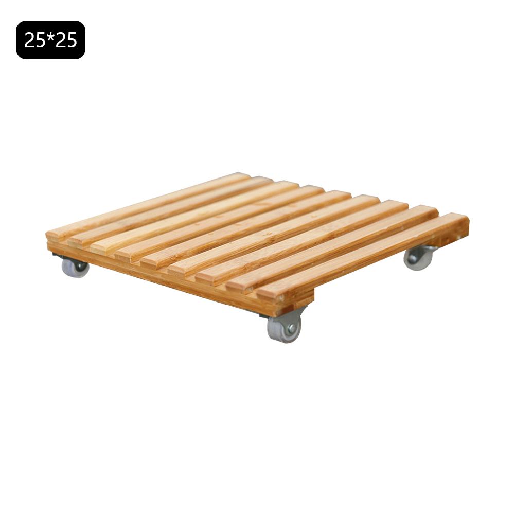 Bandeja cuadrada de madera, rodillo de Base para maceta, bandeja móvil con bandeja con ruedas, soporte Torus, Caddie de la planta, soporte con rodillo # SW: 25 X 25cm
