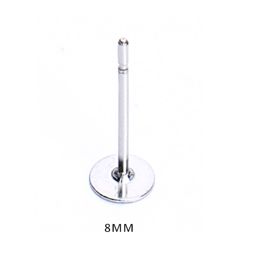 100 Stks/partij Rvs Blank Bericht Oorbel Studs Pins Zilver Kleur Platte Ronde Tray Base 3Mm 5Mm 6mm 8Mm Oor Sieraden Bevindingen: 8mm