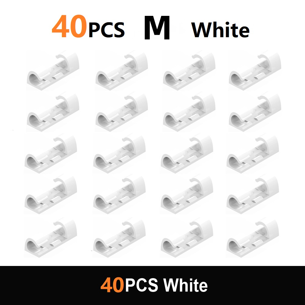 Organizador de cables, Clips acrílicos para cables, gestión de cables, soporte para enrollador de cables, organizador de cables adhesivo reutilizable, soporte para cables de TV y PC: Verde