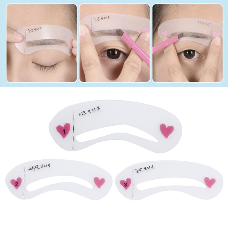 3 Stijlen Wenkbrauw Stencils Tekening Gguide Card Professionele Wenkbrauw Template Diy Makeup Wenkbrauw Beauty Tools Voor Vrouwen Wenkbrauw