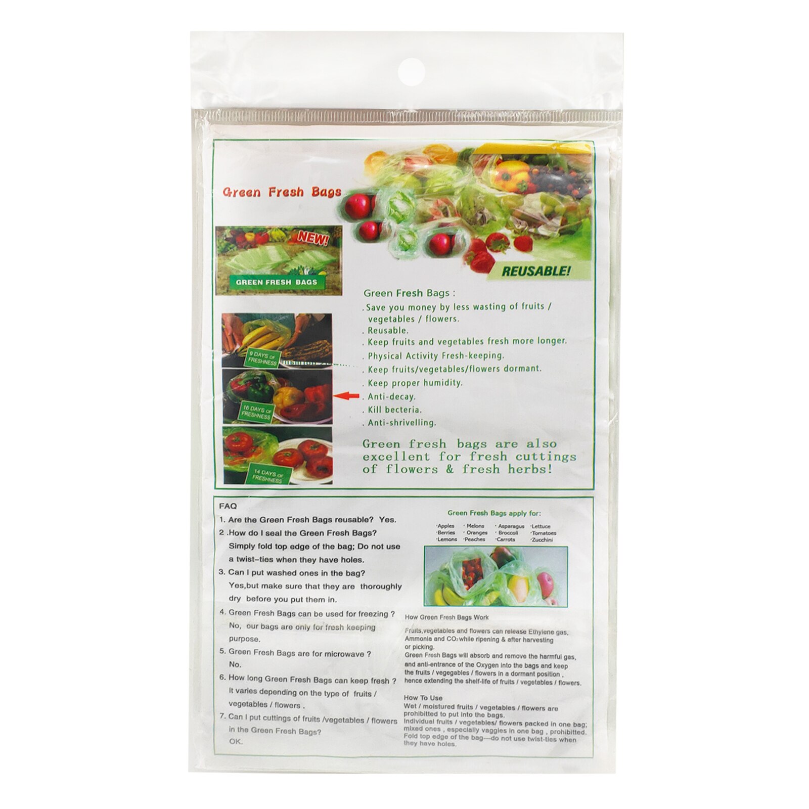 Green Bags for Fruits and Veggies Reusable Vegetable Bags for Refrigerator Food Storage Freshness Produce Saver Bags Keep Fruits