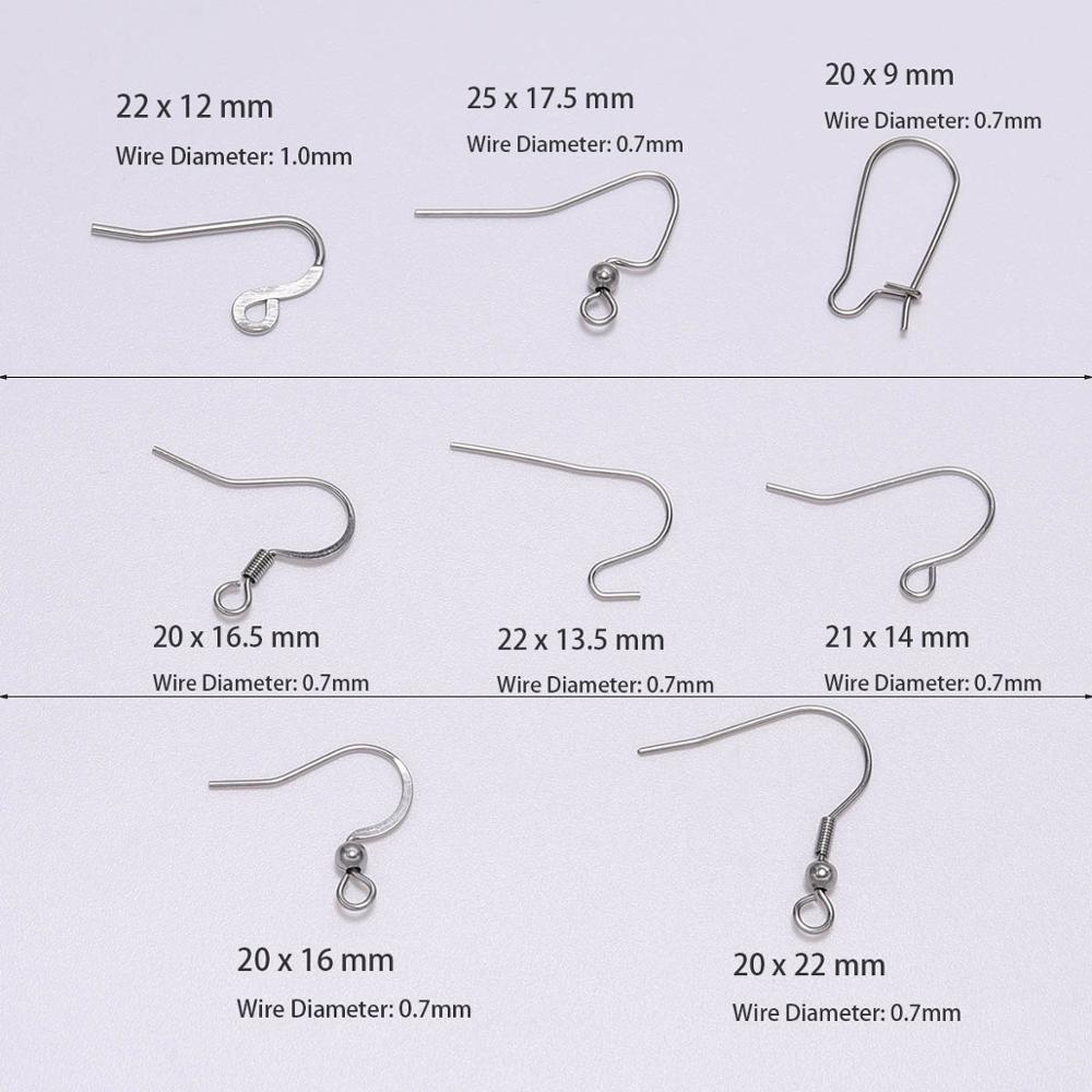 50 Stks/partij Niet Allergische Oorhaak Oorbellen Sluitingen Rvs Earring Haken Voor Diy Slangetje Sieraden Maken Bevindingen Supplies