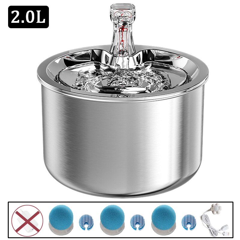 Fuente de agua con filtro automático para gato, dispensador inteligente de agua con Sensor de movimiento, silencioso, con grifo, bebedero: A-FilterX3- sensorX1