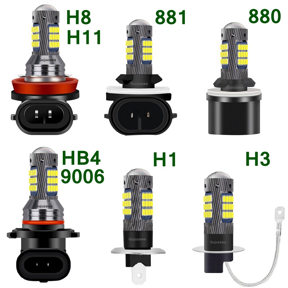 1Pcs H1 H3 H11 H8 9006 HB4 881 880 H27 Led Auto Mistlamp Auto Anti mistlamp Lamp Mistlampen 6000K Wit