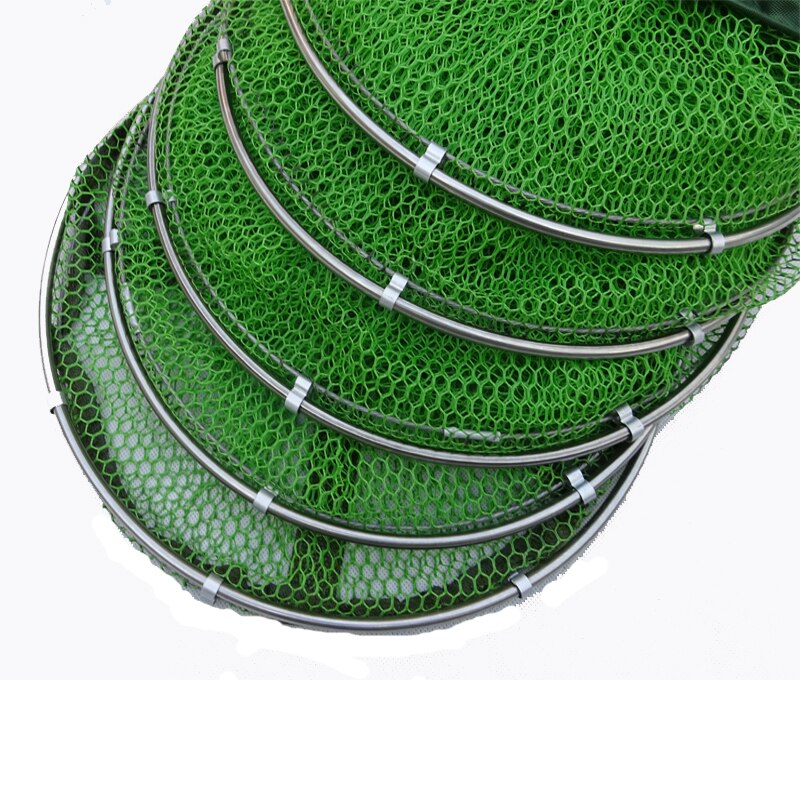 Universal location fishing net stainless steel double ring fish care Anti-hanging Fishing net for fishing