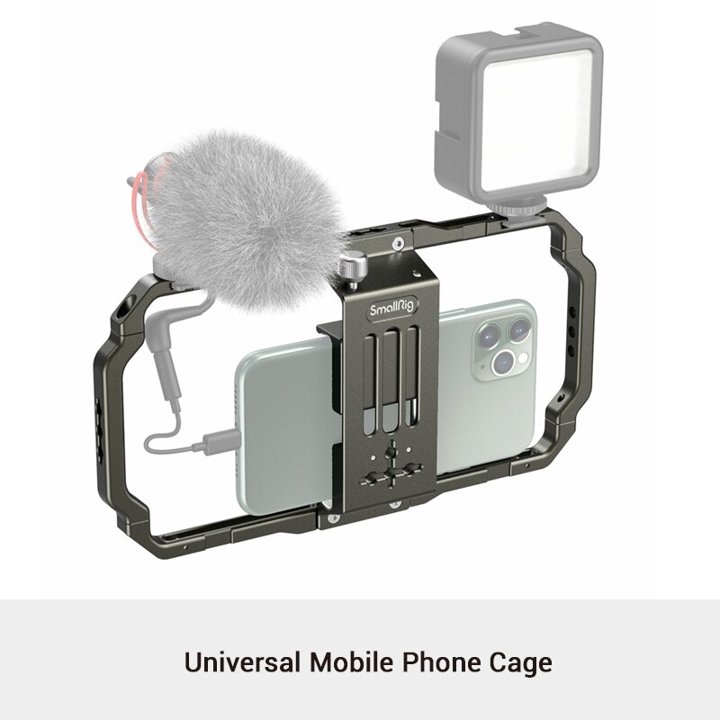 Impugnatura a gabbia universale per cellulare SmallRig maniglia laterale leggera in alluminio per impugnatura a sgancio rapido per gabbia iphone 13 2772: CAGE