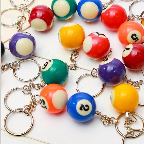 20pcs Soccer bag Pendant plastic soccer ball keychain small Ornaments key chain sports advertisement souvenirs key ring: Billiards