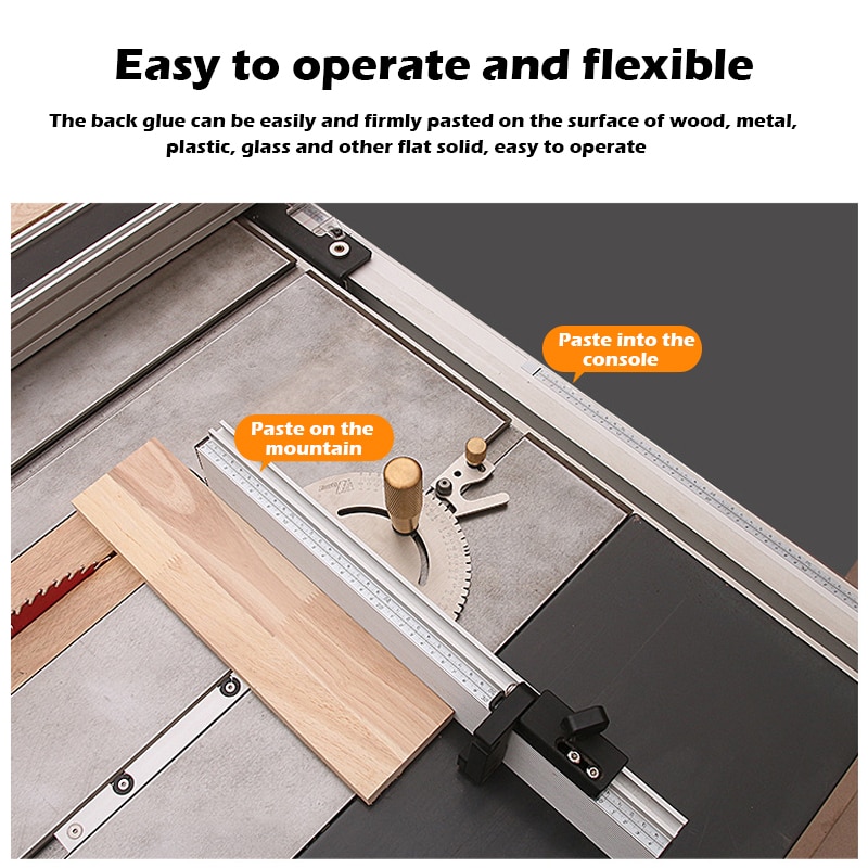 Self-Adhesive Measuring Tape Stainless Steel Workbench Ruler Tape Measure For T-track Table Saw Woodworking