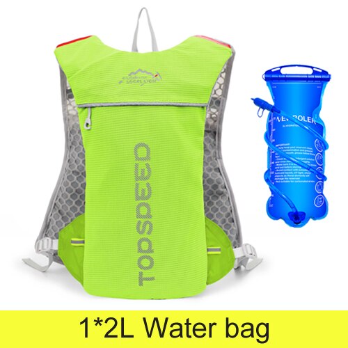 Pfad Laufen-5L Ultraleicht Rucksack Trink Joggen Weste Marathon- Fahrrad Wasser 400ml Flasche 2L Wasser Tasche: Grün 2L Wasser Tasche