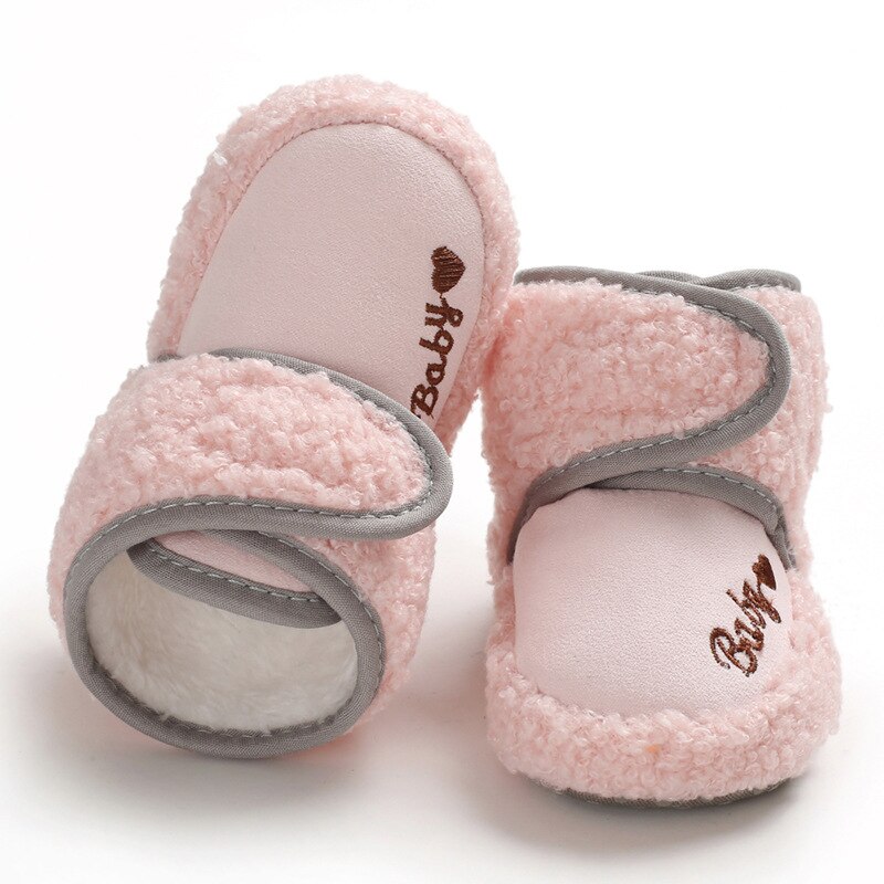 Unisex Baby Gezellige Fleece Booties Peuter Baby Schoenen Mode Warme Pluche Winter Pasgeboren Laarzen 0-18 Maanden 11 cm 12 Cm 13 Cm