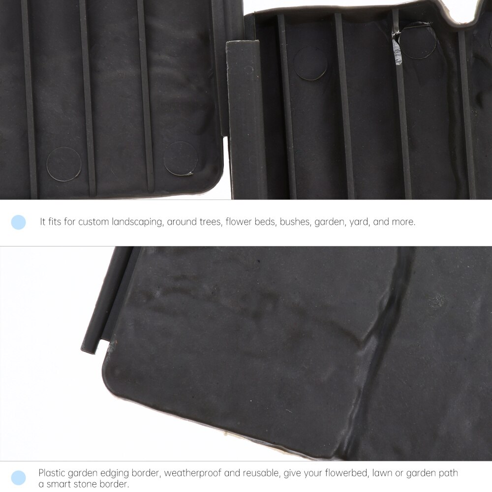 15pcs Grey Stone Effect Lawn Edging Plant Bordering Cobblestone Garden Border