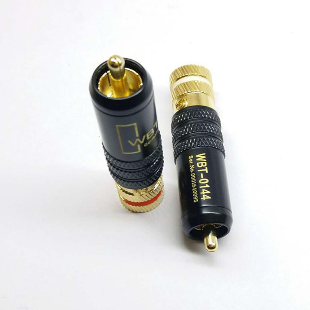 4 sztuk Hifi RCA złącza męskie WBT-0144 linia sygnału WBT 0144 wtyczka RCA lotos głowy miedzi wtyczka RCA złącza wtykowe