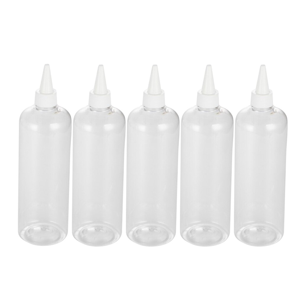 5x Plastic Haarverf Kleur Lijm Applicator Vloeibare Zeep Haar Gel Flessen Container