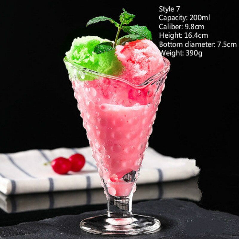 Exquisite 200-600Ml Strange Shape Cocktail Wine Glass Dessert Cup Milkshake Bowl Bar Cold Drinks Shop Goblet Dish: S7 200ml