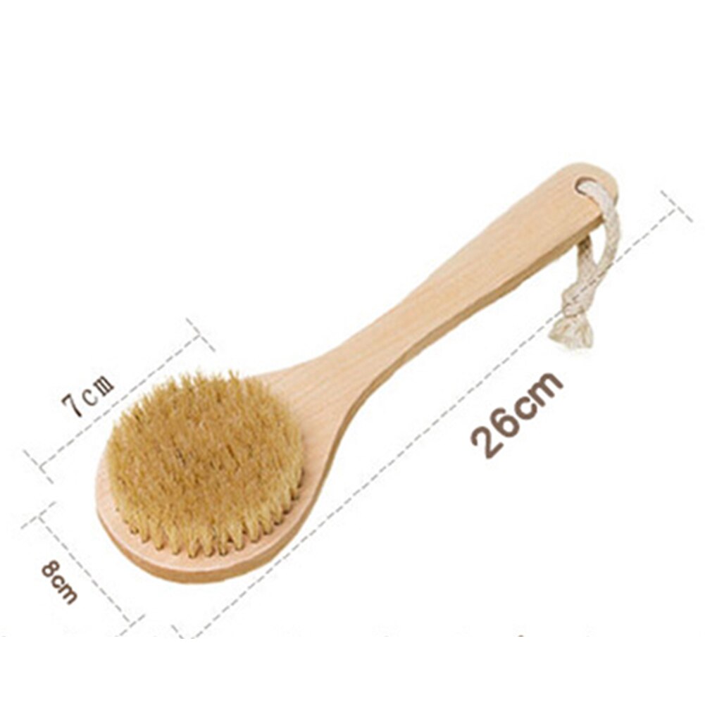 Body Dry Brush Natural Boar Bristle Organic Dry Skin Body Brush Wooden Handle Wet Back Shower Brushes Exfoliating Bathing Brush