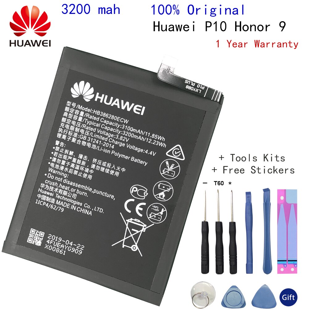 Huawei Mate 8 9 10 Nova 2 2i 3 4 Plus Pro P9 P10 P20 Lite Honor 5C 5A 5X 6A 7X G7 8 8X 8C G9 9 9i 10 G10 Batteria Originale: HB386280ECW