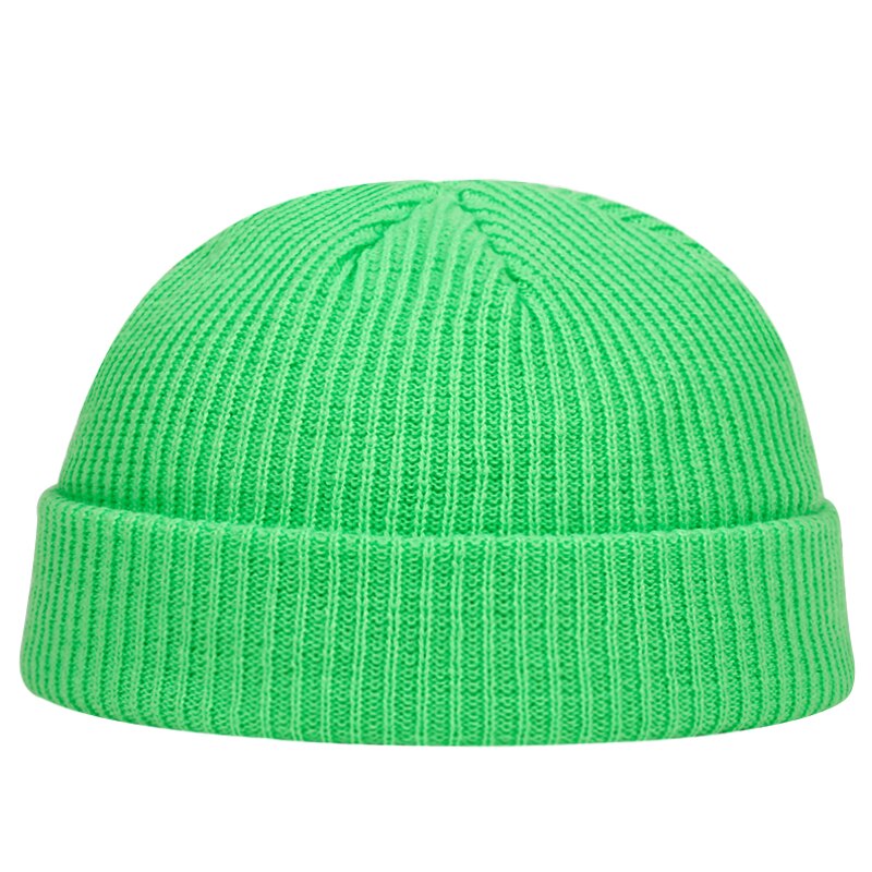 Herfst winter meloen muts heren dames gebreide muts muts schedelkap matrozenmutsen manchet kort randloos retro marineblauwe hoeden casquette: Groente